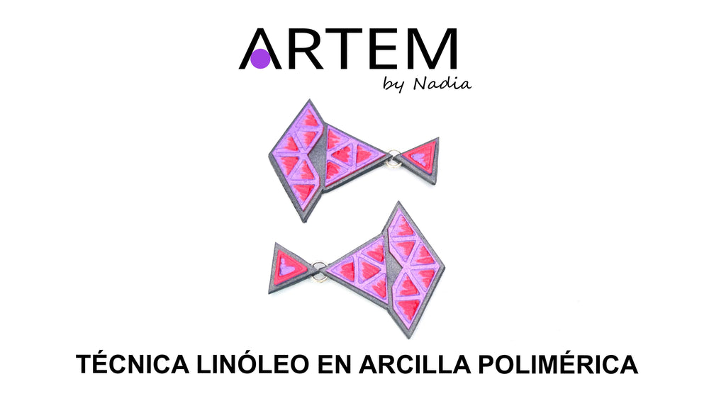 Crea pendientes únicos con la técnica linóleo en arcilla polimérica