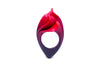 Anillo artesanal de arcilla polimérica metálica, modelado a mano uno a uno, en tonos degradados desde el rojo al negro, y con formas orgánicas que evocan el fuego.