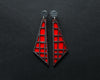 Pendientes de arcilla polimérica modelo Sunset con diseño en color rojo