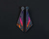 Pendientes de arcilla polimérica modelo Sunset con diseño en color degradado desde púrpura a naranja