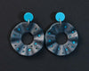 Pendientes de arcilla polimérica modelo Volantes en color turquesa de ARTEM